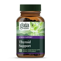 Gaia Herbs, Thyroid Support, Ashwaganda, Bladderwrack, Coleus, Kelp, Schisandra, Vegan Liquid Phyto Capsules, 60 Count