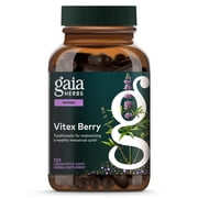 Gaia Herbs Vitex Berry - Vitex Traditionally Used to Support Hormone Balance for Women & a Healthy Menstrual Cycle* - 120 Vegan Liquid Phyto-Caps 60 Servings