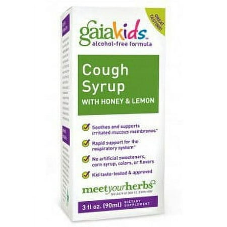 Gaia Kids Bronchial Wellness Alcohol-Free Liquid, Lemon, 3 Fl Oz
