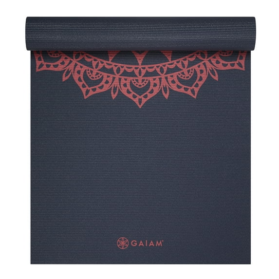 Gaiam 6mm Printed Yoga Mat, Non Slip Fitness Mat for All Types of Yoga, Pilates & Floor Workouts