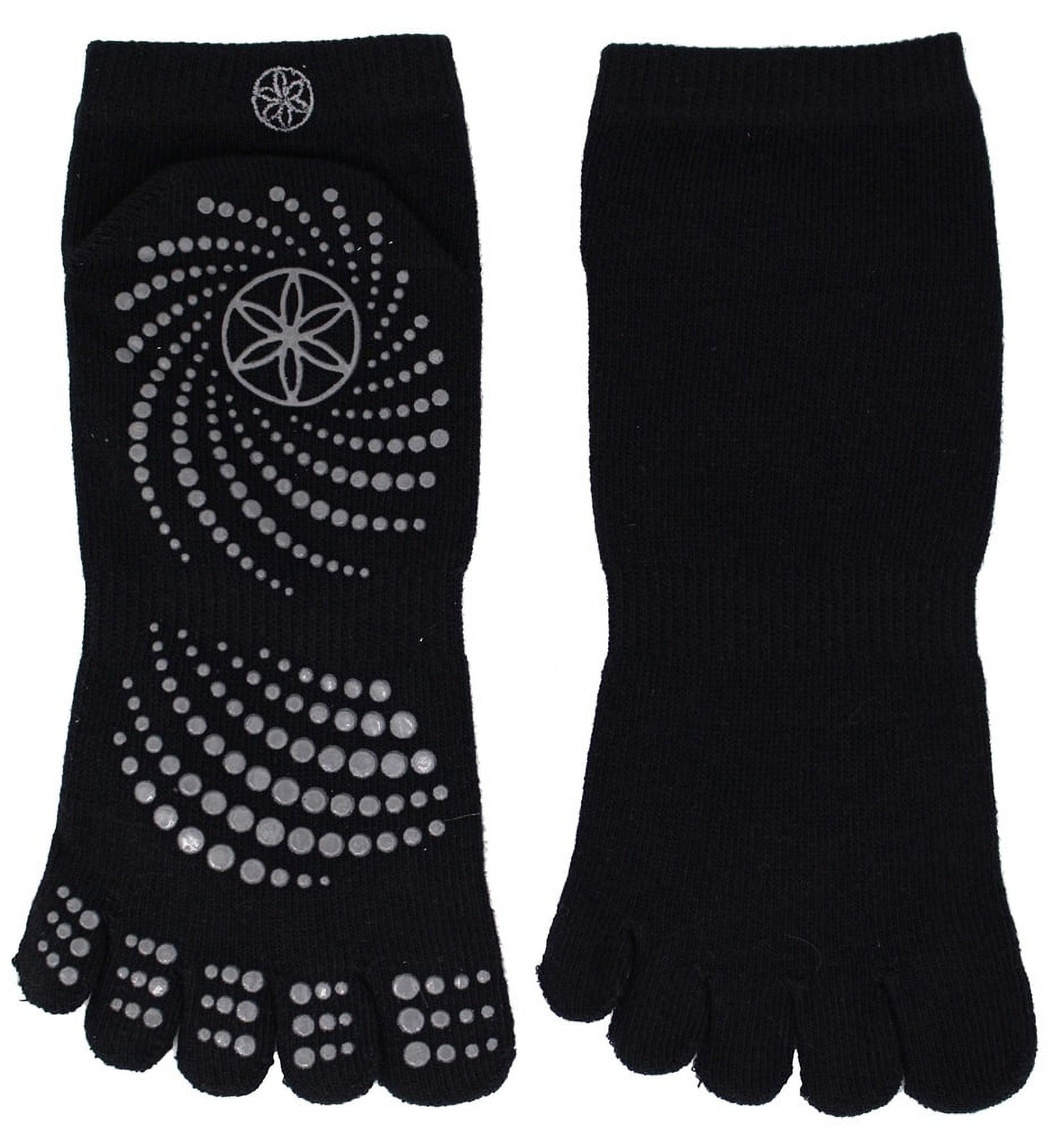 Gaiam All Grip Yoga Socks - Medium/Large - Black/Grey - Walmart