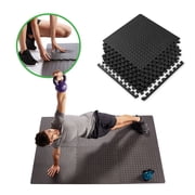 Gaiam Essentials Interlocking Exercise Mat, Square Puzzle Foam Tiles Home Gym Fitness Mat Workout Flooring, Multi-Purpose Use in Garage, Basement, Play Areas, 23.5 x 23.5 x 0.48 Thick