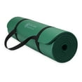 thumbnail image 1 of Gaiam Essentials Thick Yoga, Fitness & Exercise Mat with Easy-Cinch Yoga Mat Carrier Strap, 72"L x 24"W x 2/5" Thick, Green, 1 of 4