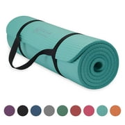 Gaiam Essentials Thick Yoga Mat Fitness & Exercise Mat with Easy-Cinch Yoga Mat