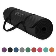 Gaiam Essentials Thick 10mm Yoga Mat with Easy-Cinch Carrier Strap, Black deal from Walmart