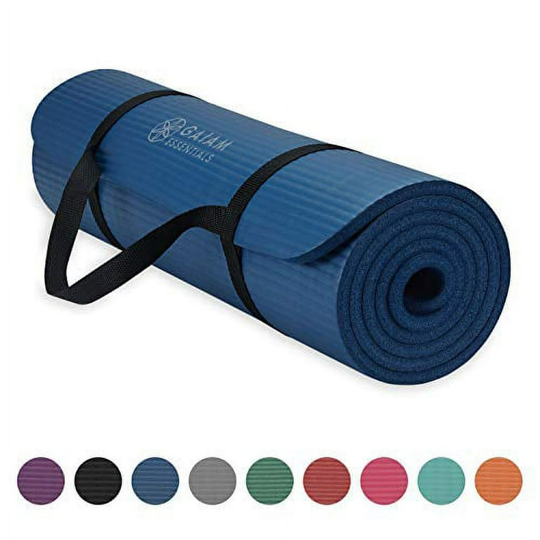 Gaiam Essentials Thick Yoga Mat with Easy-Cinch Carrier Strap