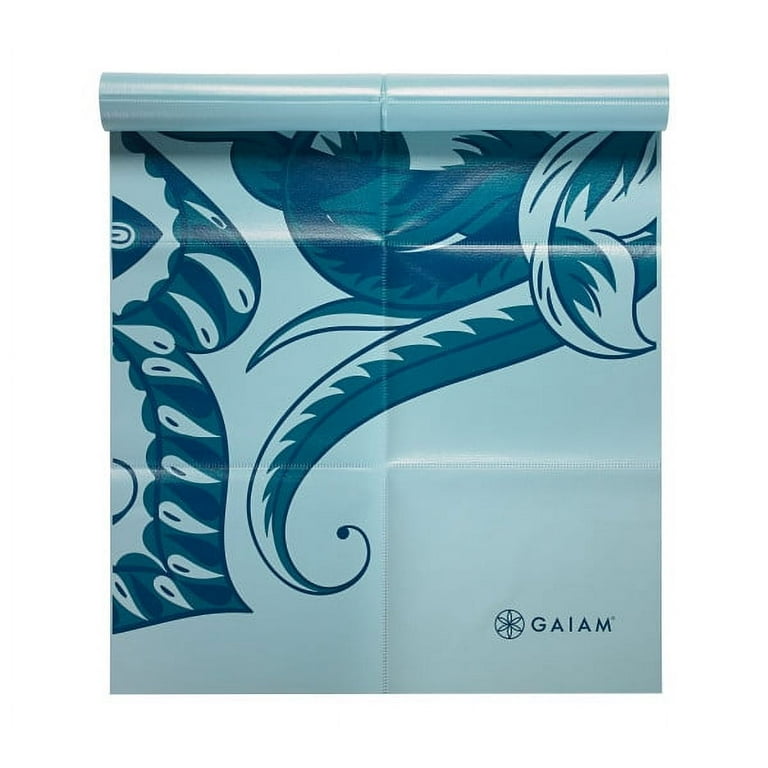 Gaiam Foldable Yoga Mat, Icy Paisley, 2mm