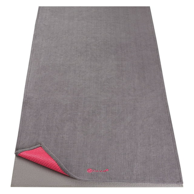 Gaiam Grippy Yoga Mat Towel Pink Storm