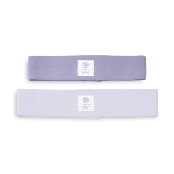 Gaiam Hip Bands 2-Pack, Purple Multi, Exercise and Mobility Training Bands
