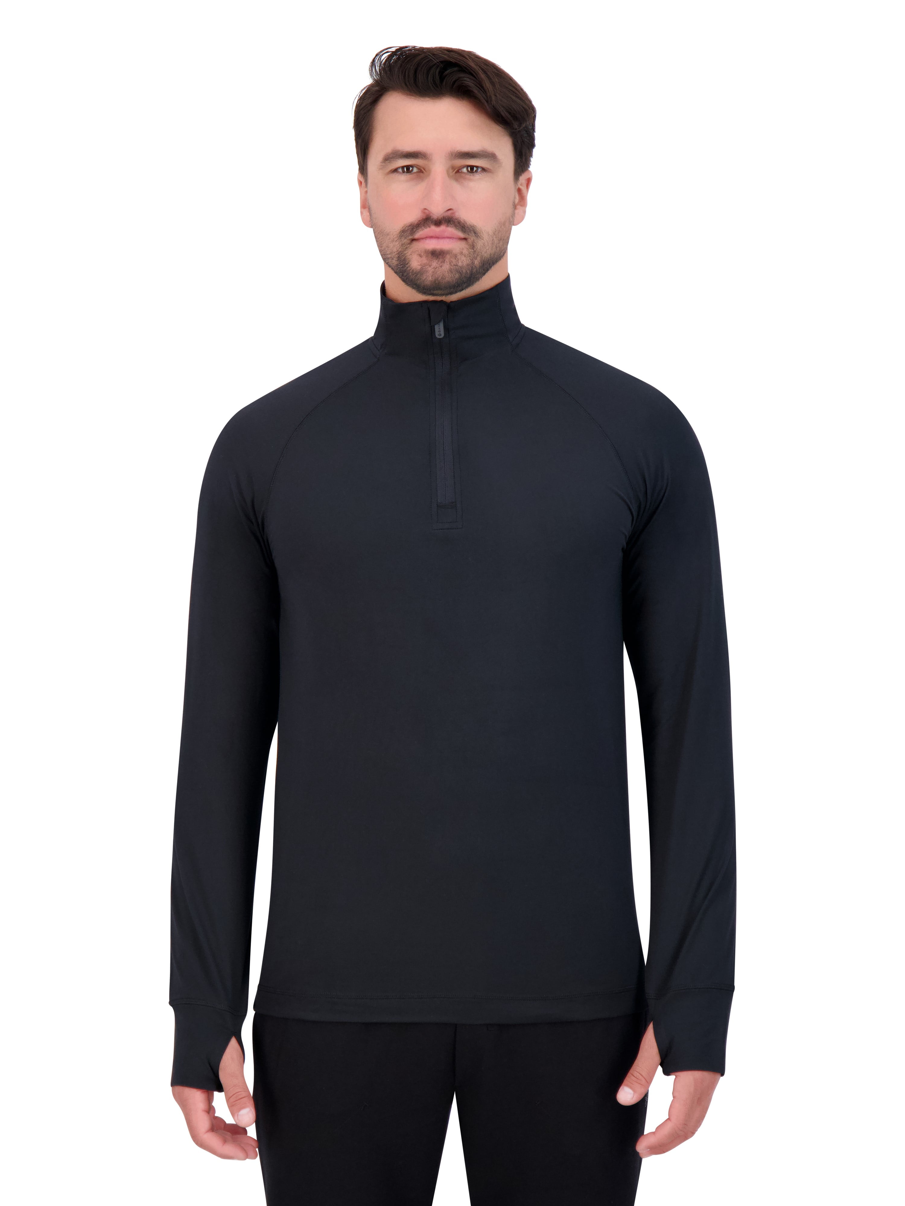 Micros Roamer Men's Zip Hood Pullover - Long Sleeve Knit Cotton Blend With Front Pockets