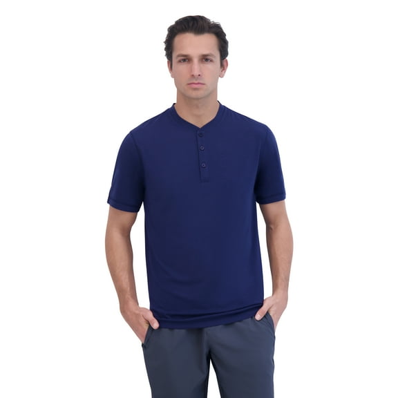 Gaiam Mens Rejuvenate Short Sleeve Henley T-Shirt, Sizes S-XL