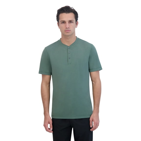 Gaiam Mens Rejuvenate Short Sleeve Henley T-Shirt, Sizes S-XL