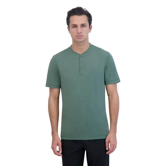 Gaiam Mens Rejuvenate Short Sleeve Henley T-Shirt, Sizes S-XL