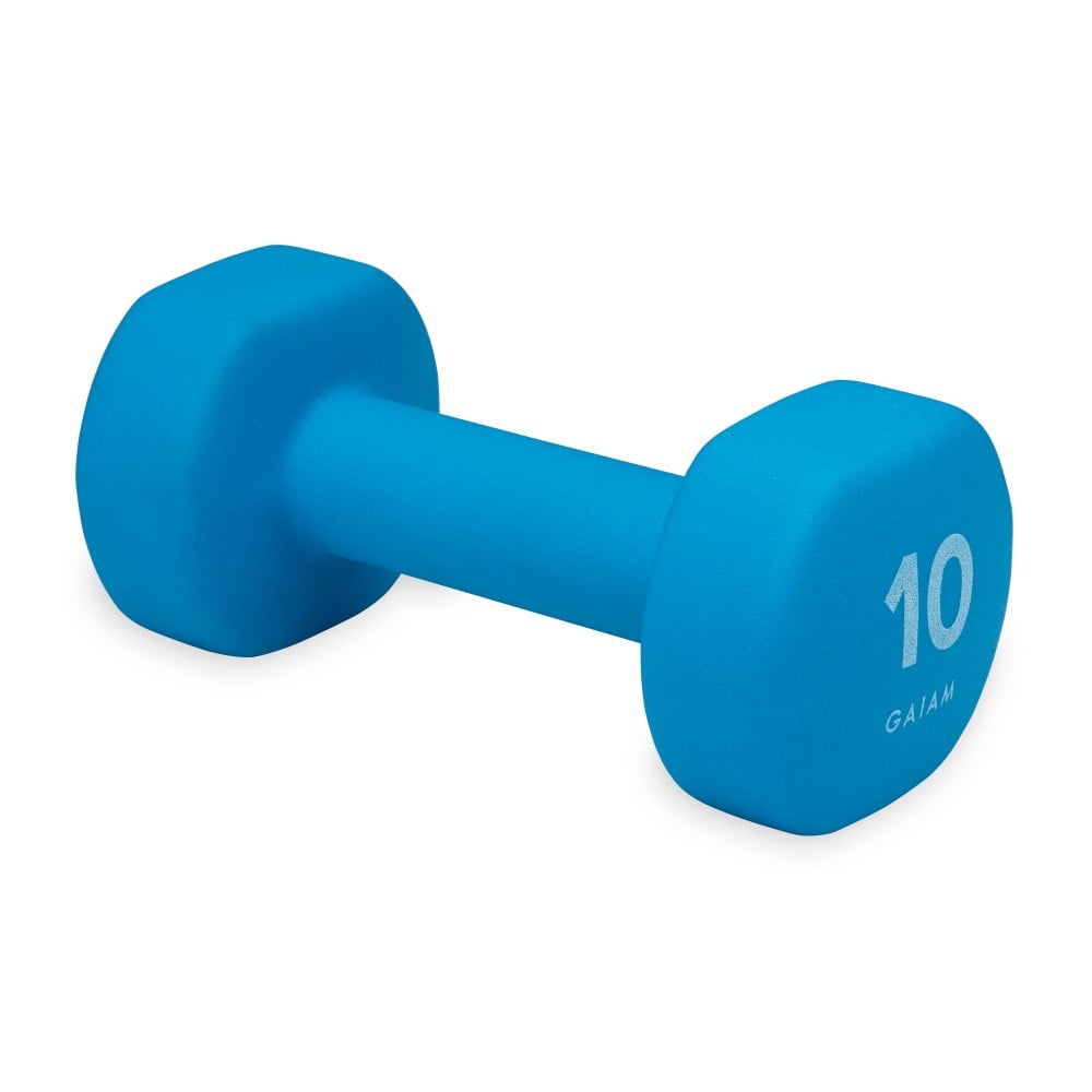 Gaiam Neoprene Dumbbells Blue 10 Lbs. Single Weight Walmart