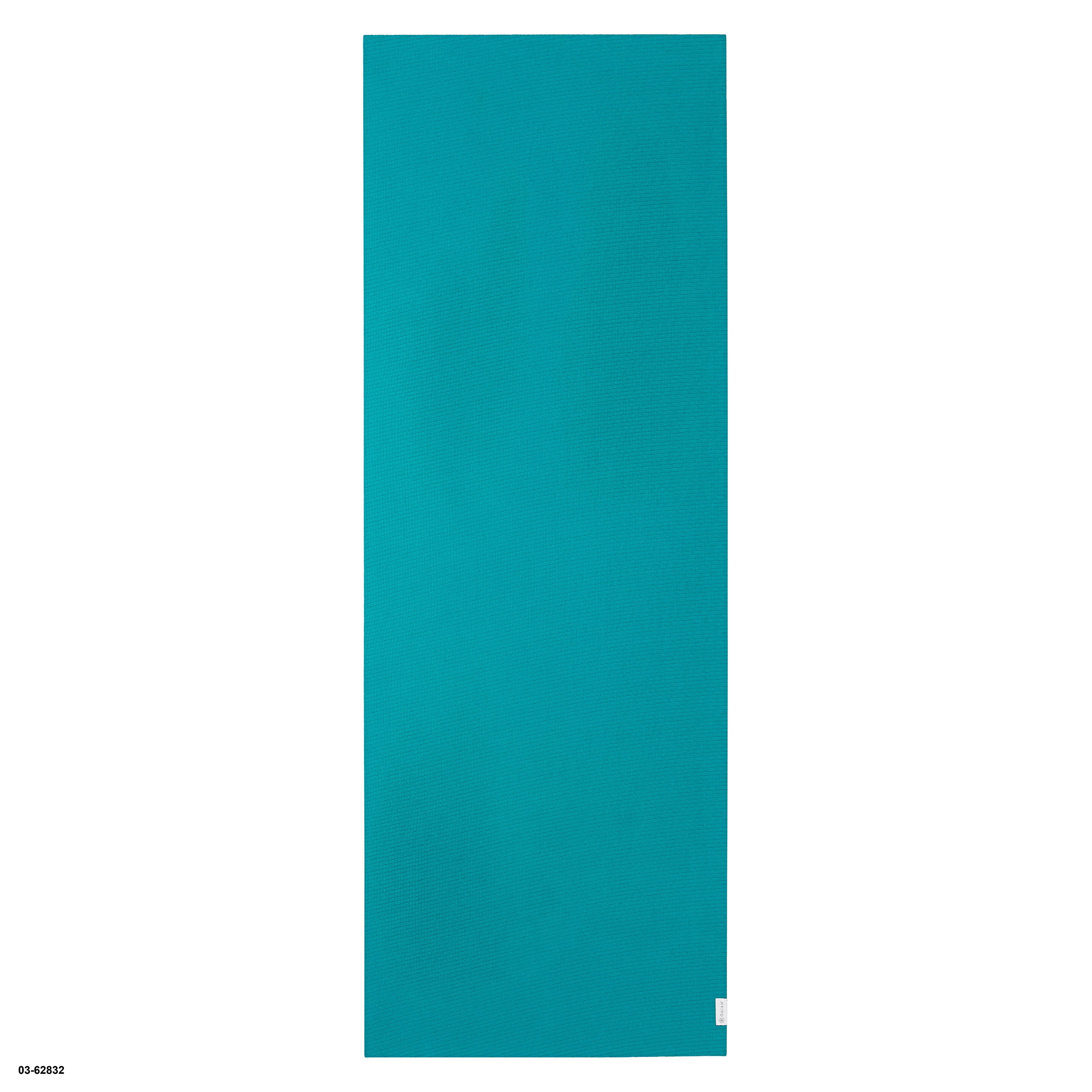 Gaiam NoSlip Yoga/Pilates Mat Towel, Teal and Grey