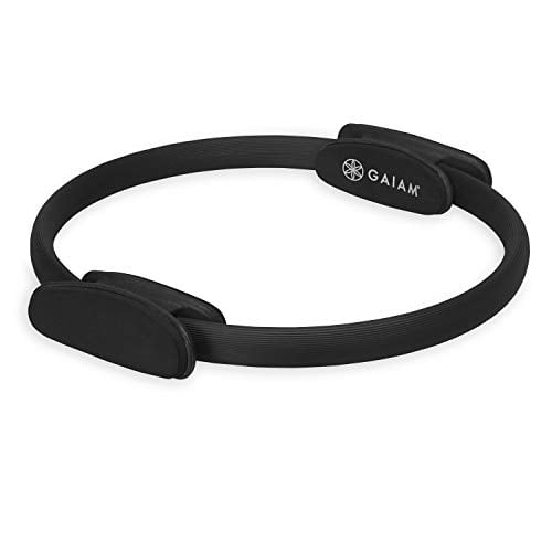 Gaiam Pilates Ring 15 Fitness Circle - Lightweight & Durable Foam Padded  Handles  Flexible Resistance Exercise Equipment for Toning Arms,  Thighs/Legs & Core, Black 