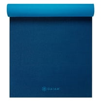 Gaiam Premium 2-Color Yoga Mat, Navy/Blue, 5mm