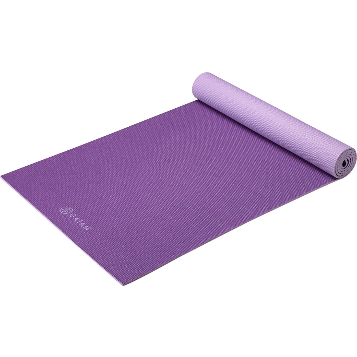 Gaiam Premium 2-Color Yoga Mat, Plum Jam, 5mm 