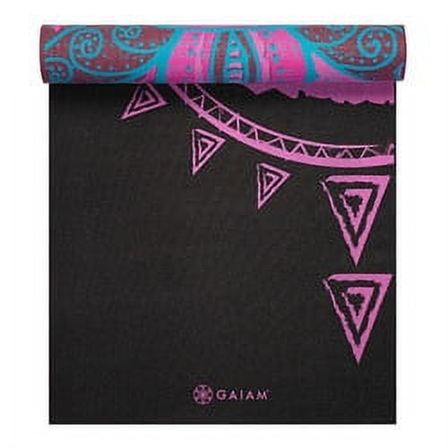 Gaiam Premium Print Reversible Yoga Mat, Purple Lotus, 6mm