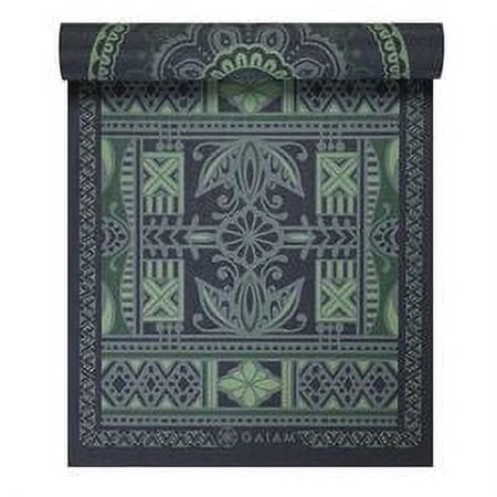 Gaiam Premium Print Reversible Yoga Mat, Boho Folk, 6mm