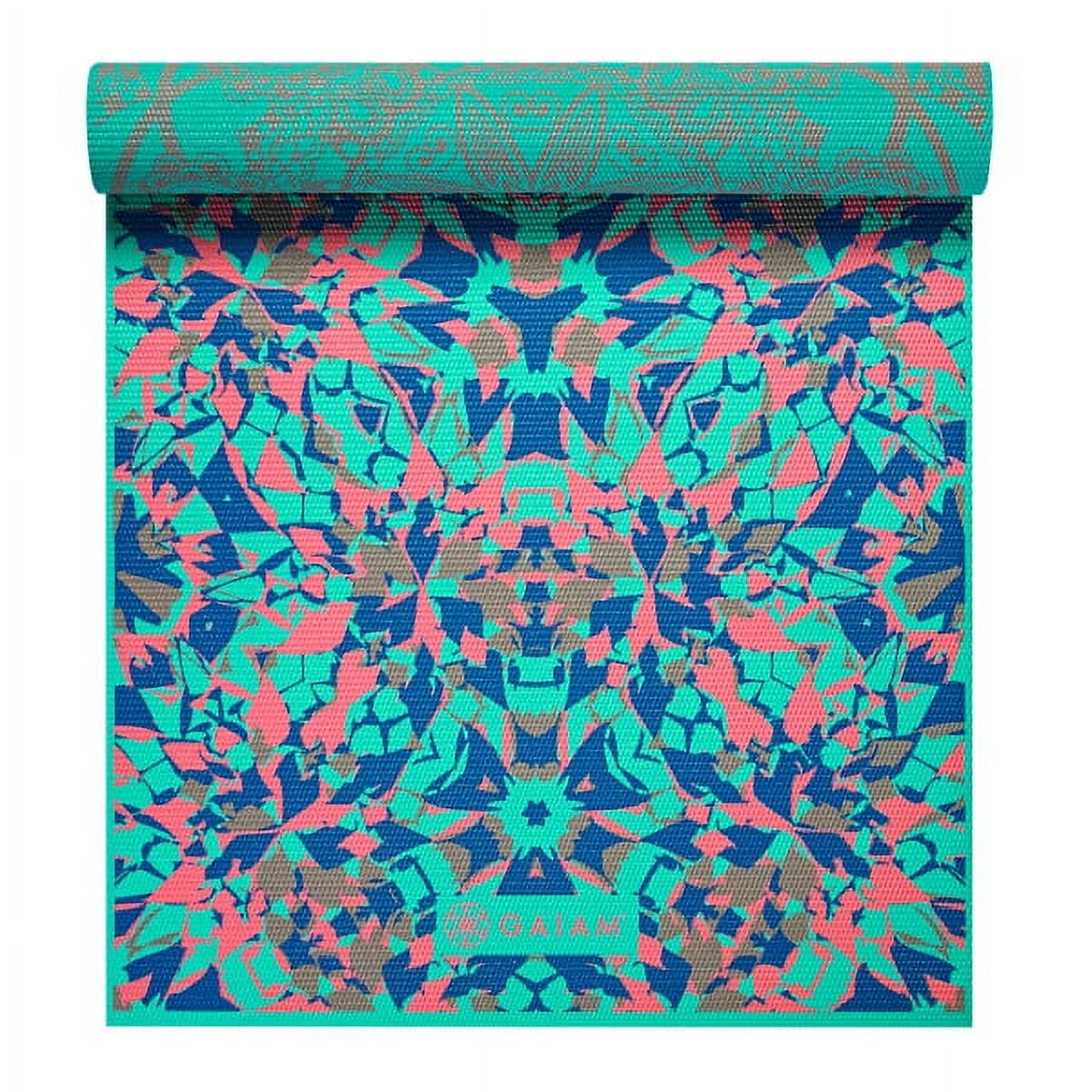 Gaiam Premium Print Reversible Yoga Mat, Reversible Kaleidoscope