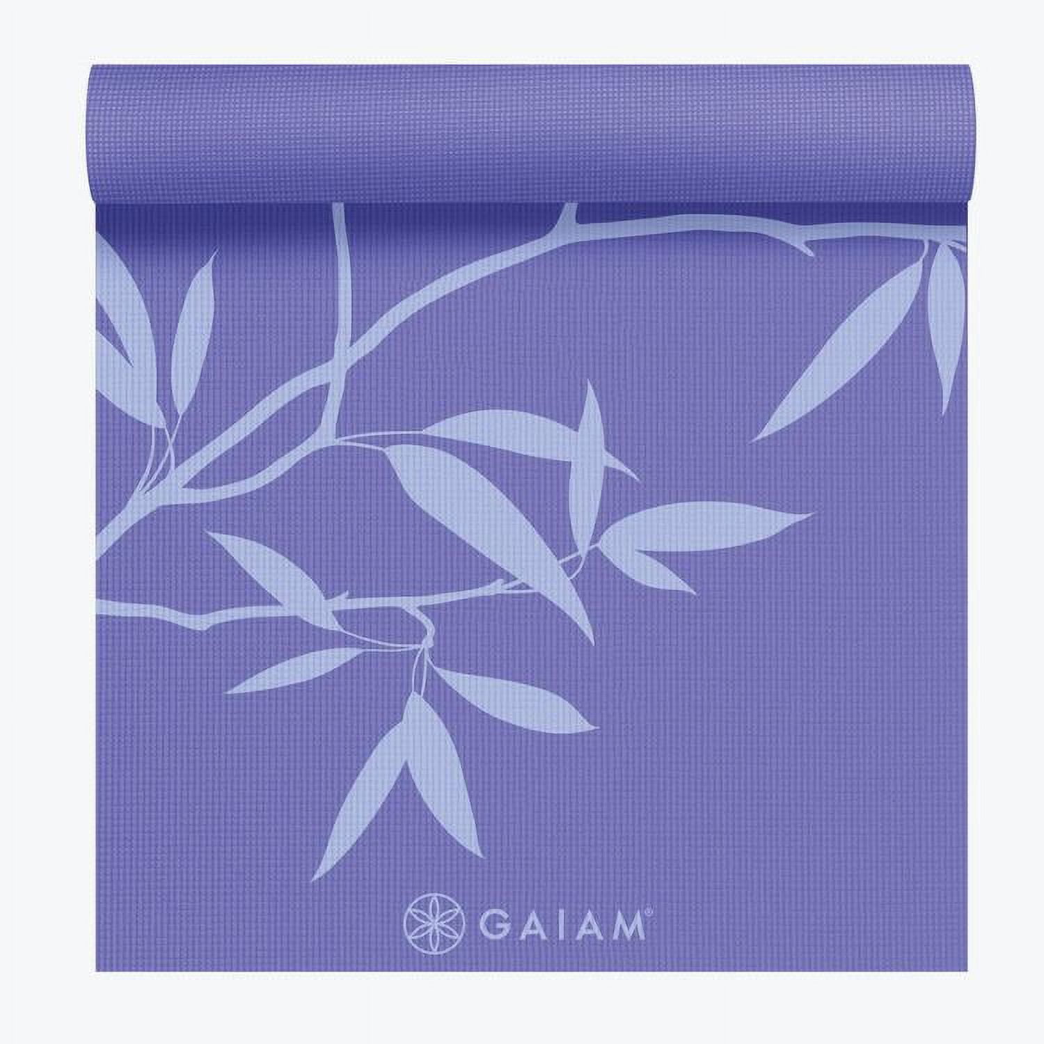 Gaiam Premium Print Yoga Mat, Ash Leaves, 6mm