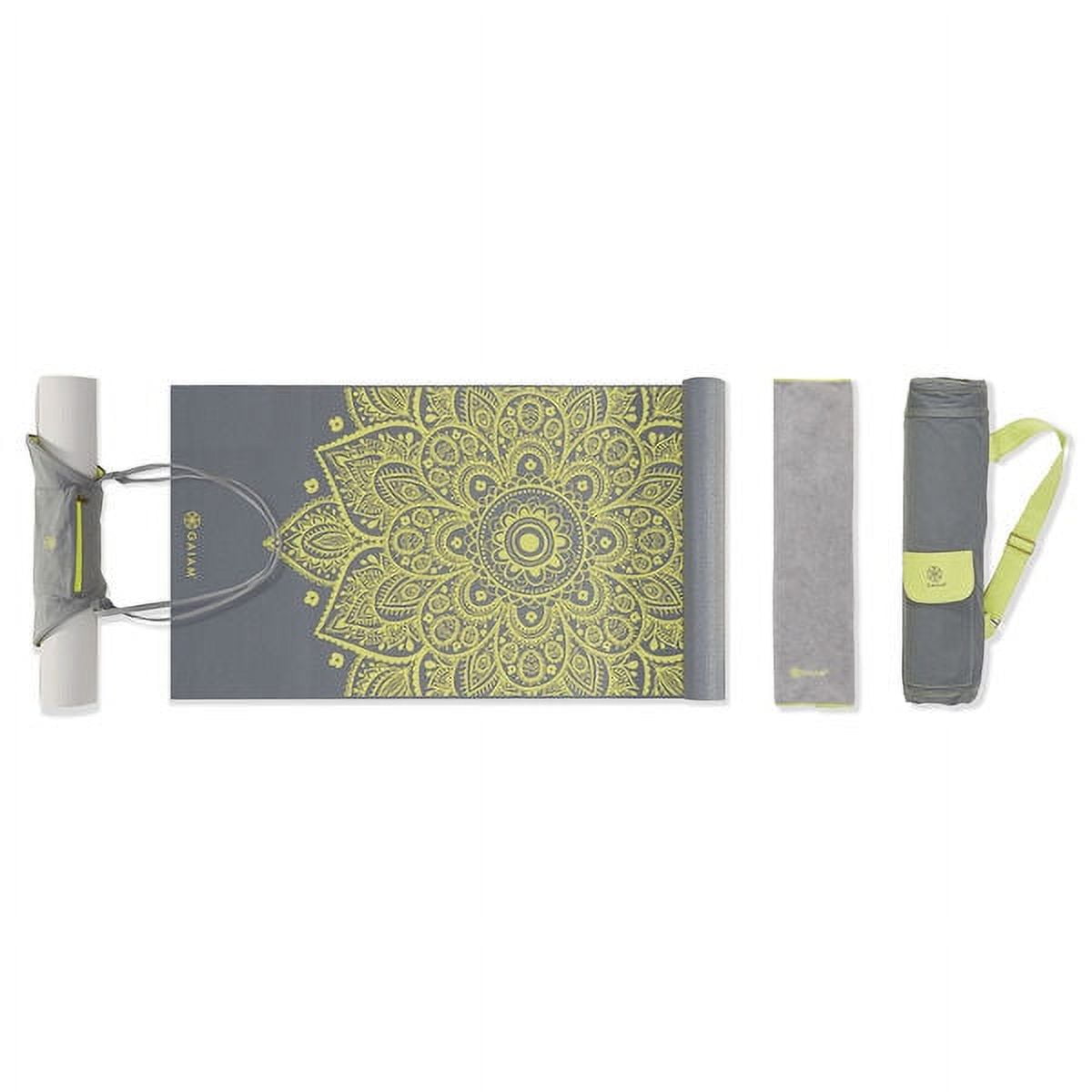 Gaiam Premium Print Yoga Mat, Citron Sundial, 6mm