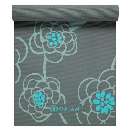 Gaiam Premium Print Yoga Mat, Icy Blossom, 6mm