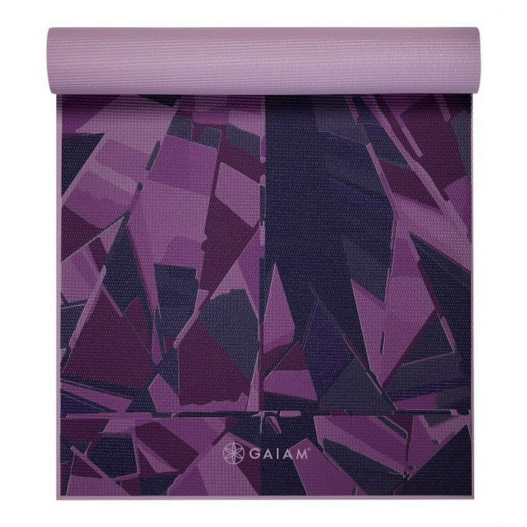 Gaiam Premium Print Yoga Mat, Violet Prism, 6mm 