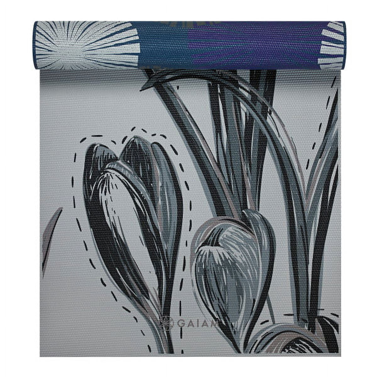 Gaiam Premium Reversible Yoga Mat Subtle Bloom Extra Thick Non-Slip, 6mm