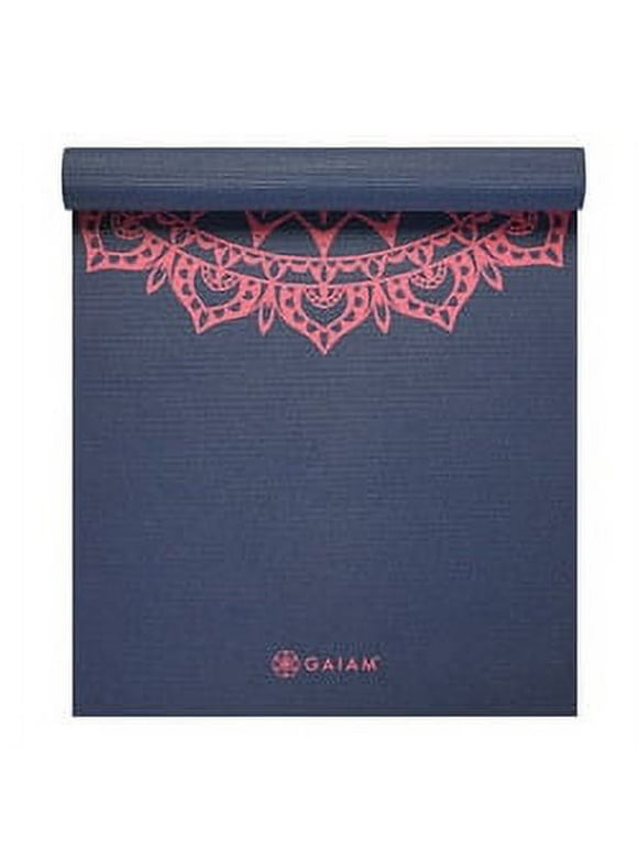 Gaiam Print Yoga Mat, Blue and Pink Marrakesh, 4 mm