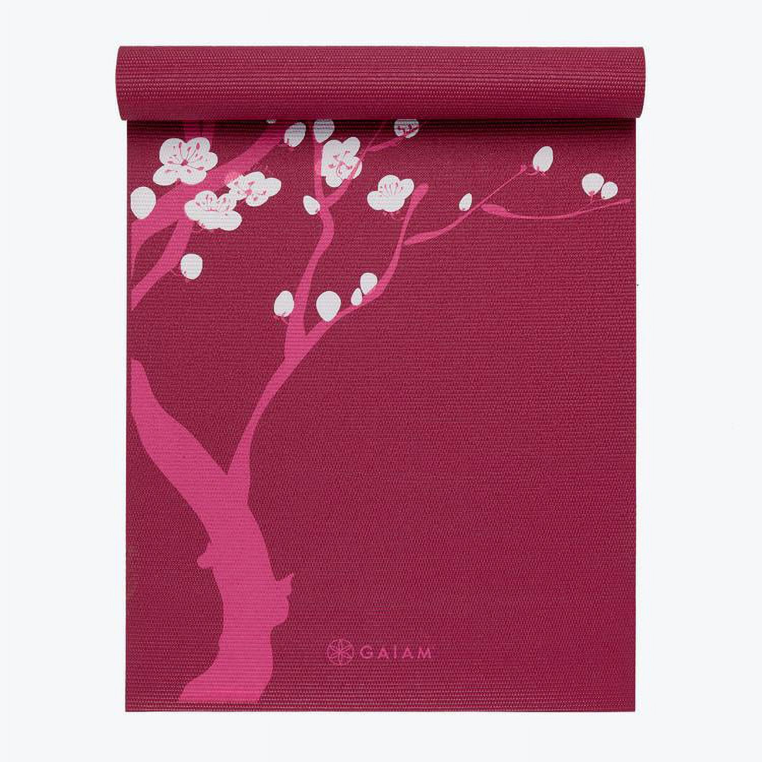 Gaiam Print Yoga Mat, Pink Cherry Blossom, 3mm