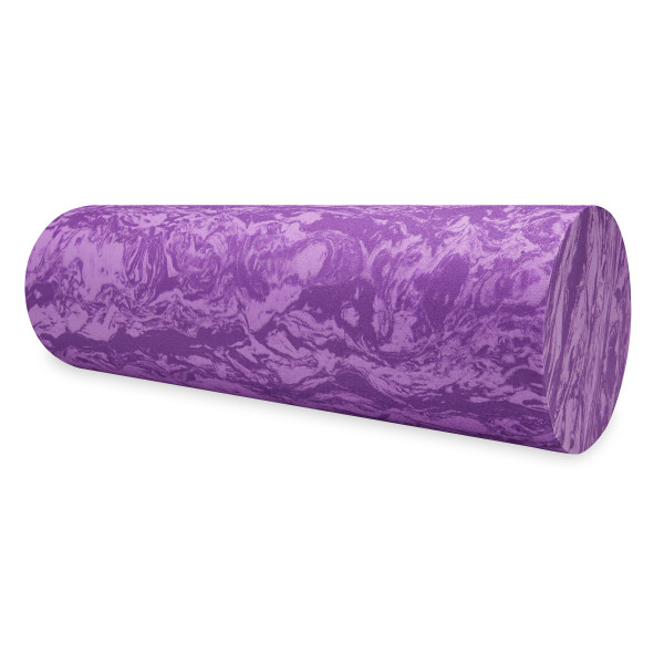 Gaiam Muscle Therapy Foam Roller – 18 Zoll (ca. 46 Cm), Marmoriert Lila, Mittlere Härte – Für Faszien & Muskelentspannung