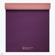 Gaiam Reversible Yoga Mat, Berry Red, 5mm