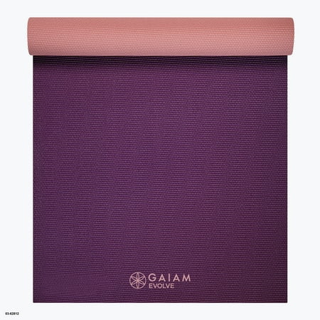 Gaiam Reversible Yoga Mat, Berry Red, 5mm