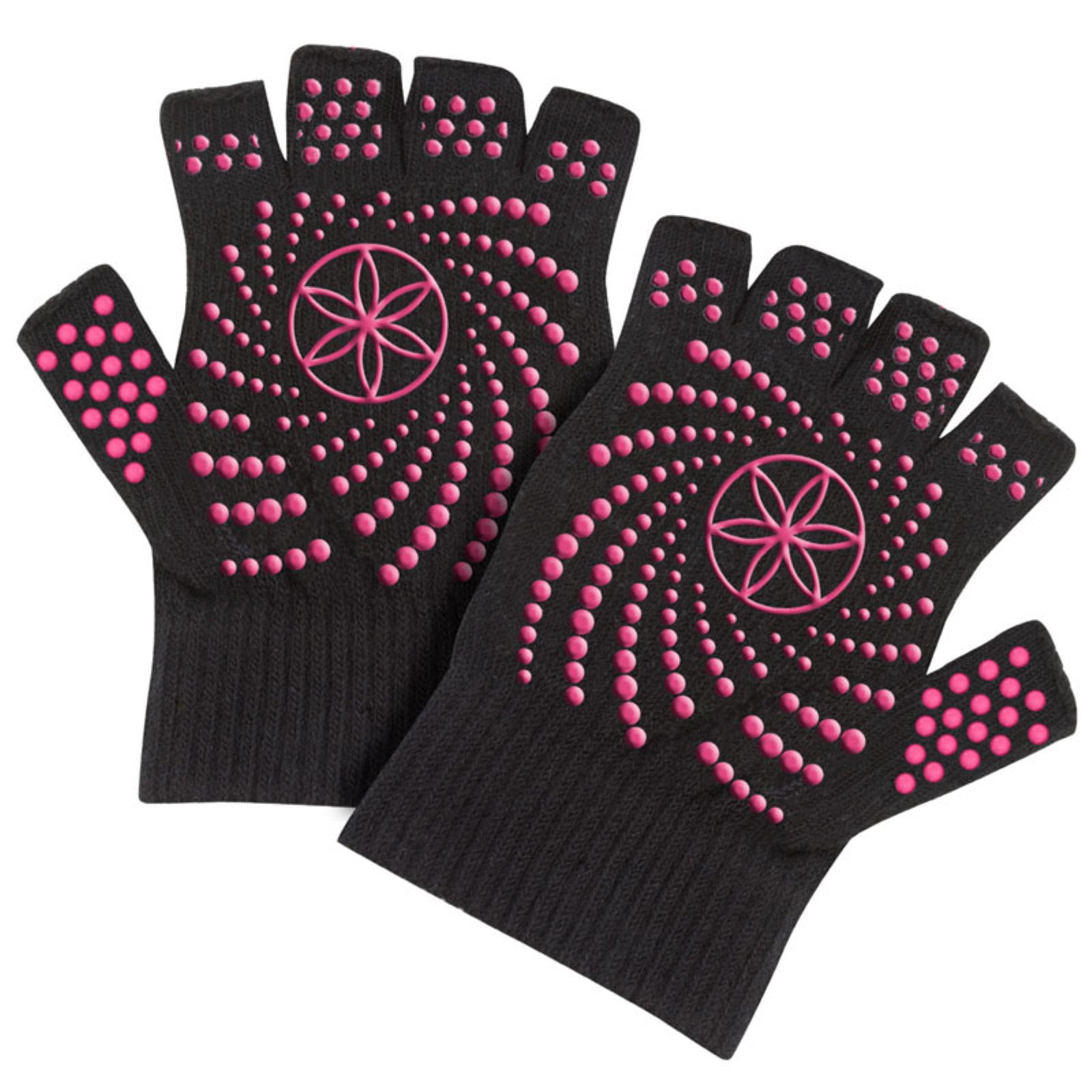 Gaiam Super Grippy Yoga Gloves with Pink Dots