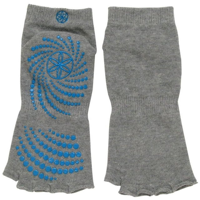 Gaiam Toeless Grippy Yoga Socks, Grey, One Size Fits Most