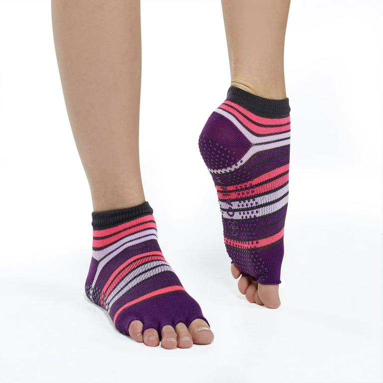 Gaiam Toeless Yoga Socks Pink/Purple 