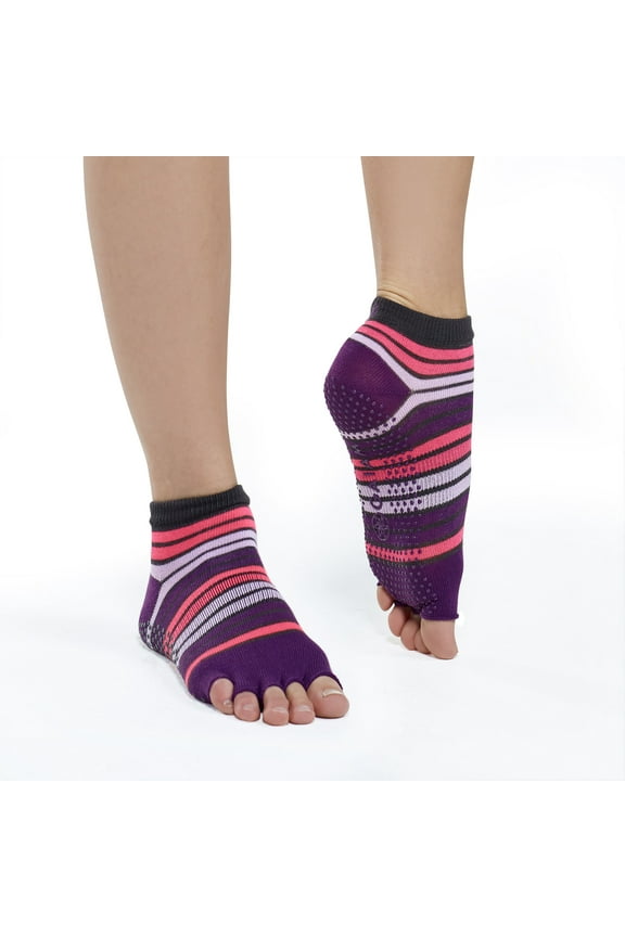 Toeless Yoga Socks Pink/Purple