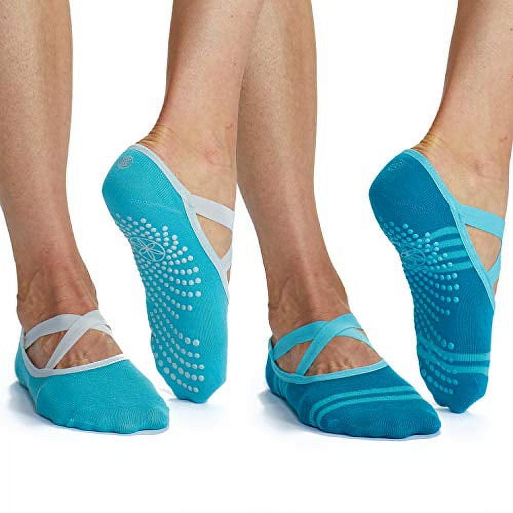 Gaiam Yoga Barre Socks, 2 Pack, Non Slip Sticky Toe Grip Accessories for  Women & Men, Pure Barre, Yoga, Pilates, Dance