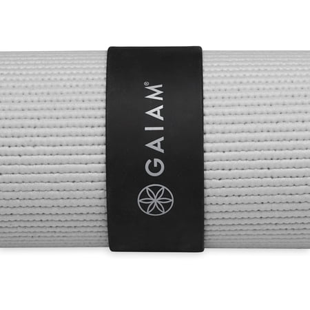 Gaiam Yoga Mat Slap Band, Yoga Mat Carrier, Black, 20" Length