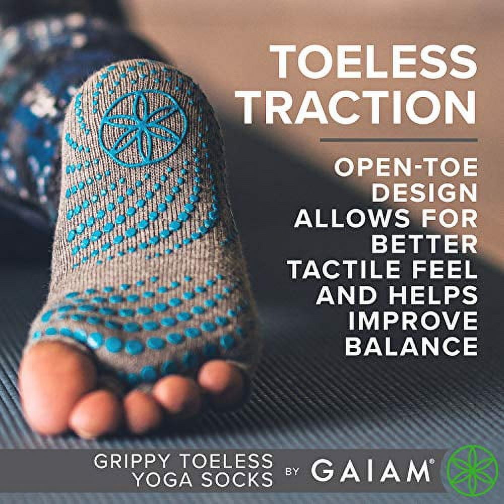 Gaiam Grippy Yoga-Barre All Grip No Slip Black 2 pack Socks One