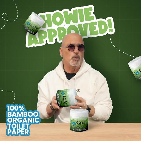 Gaias Premium and Soft Organic Bamboo Toilet Paper | 24 Mega Rolls, 3 Ply, 370 Sheets | FSC Certified, PFAS & , -Friendly, Tissue - Plastic Free, Septic Safe, Vegan