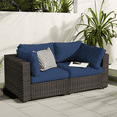 thumbnail image 1 of Gaildon 2 Pieces Patio Furniture Set, All Weather Outdoor Sectional PE Rattan, Patio Conversation Sets with Cushions for Garden Lawn Balcony Porch Deck, Blue, 1 of 7