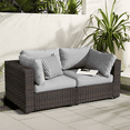 thumbnail image 1 of Gaildon 2 Pieces Patio Furniture Set, All Weather Outdoor Sectional PE Rattan, Patio Conversation Sets with Cushions for Garden Lawn Balcony Porch Deck, Grey, 1 of 7