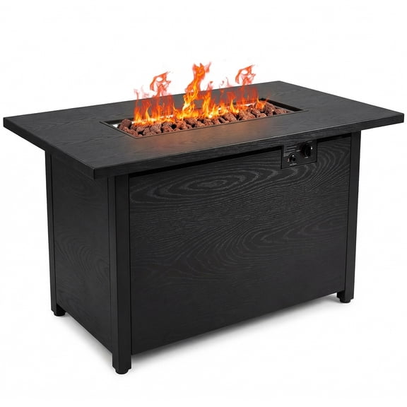 Gaildon 42-inch Propane Cast Iron Gas Fire Pit Table, 50,000 BTU Automatic Ignition Gas Fire Pit, Black