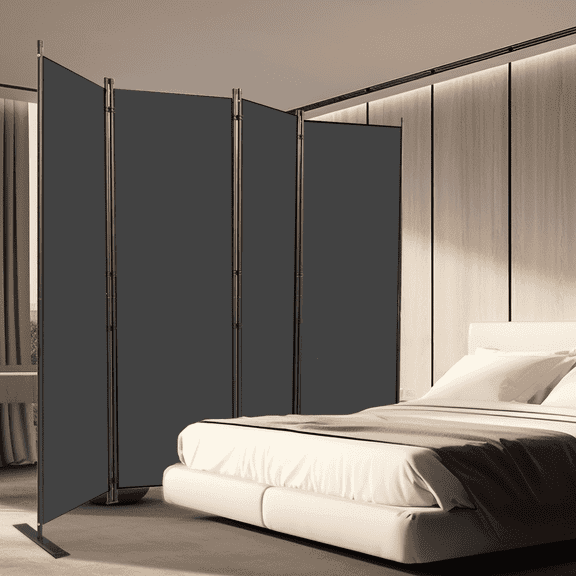 Gaildon 84”W×67”H 4-Pane Portable Folding Privacy Room divider,Grey