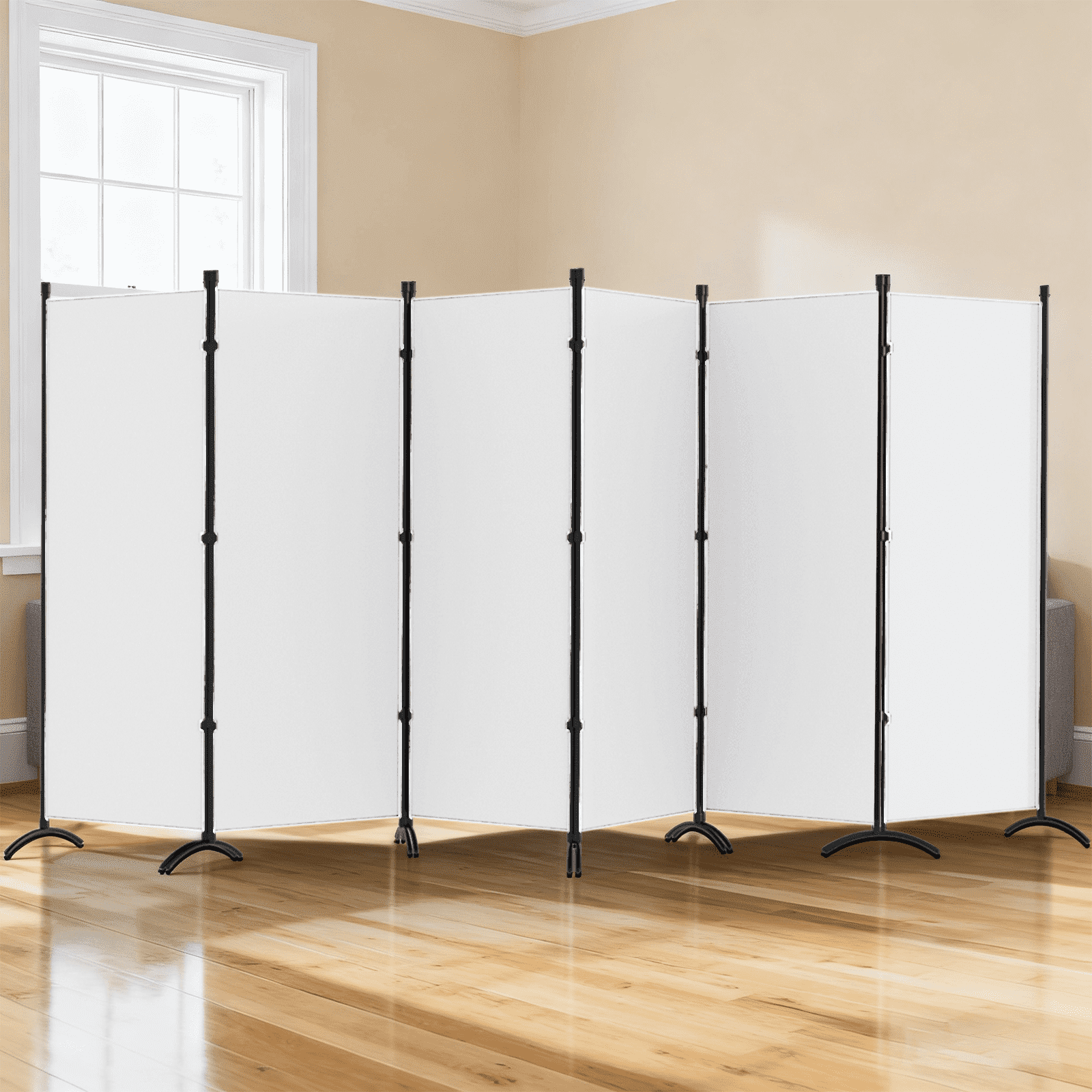 Gaildon 84”W×67”H 6-Pane Portable Folding Privacy Room divider,White