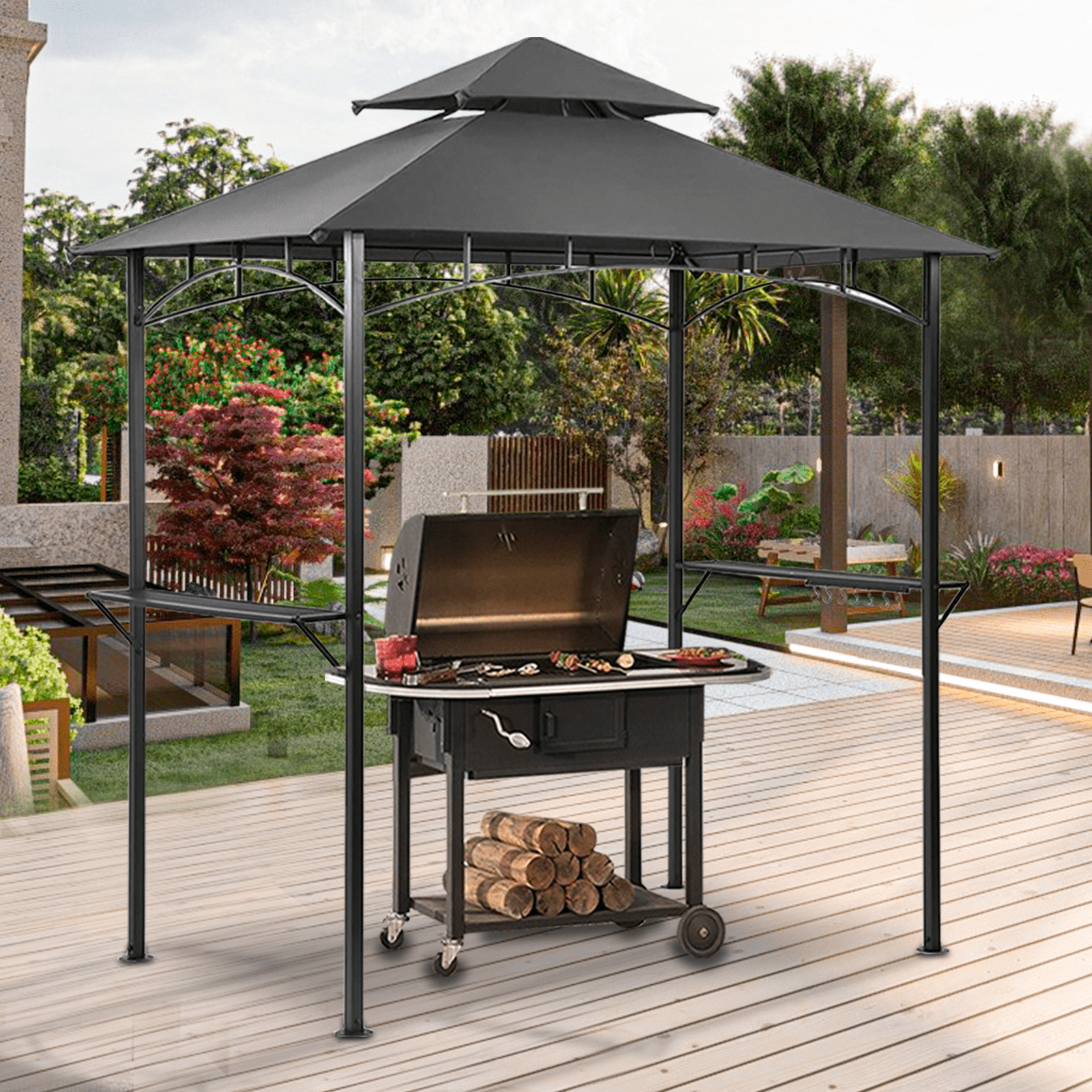 ABCCANOPY BBQ Grill Gazebo Shelter, 8'x 5' Double Tier Patio