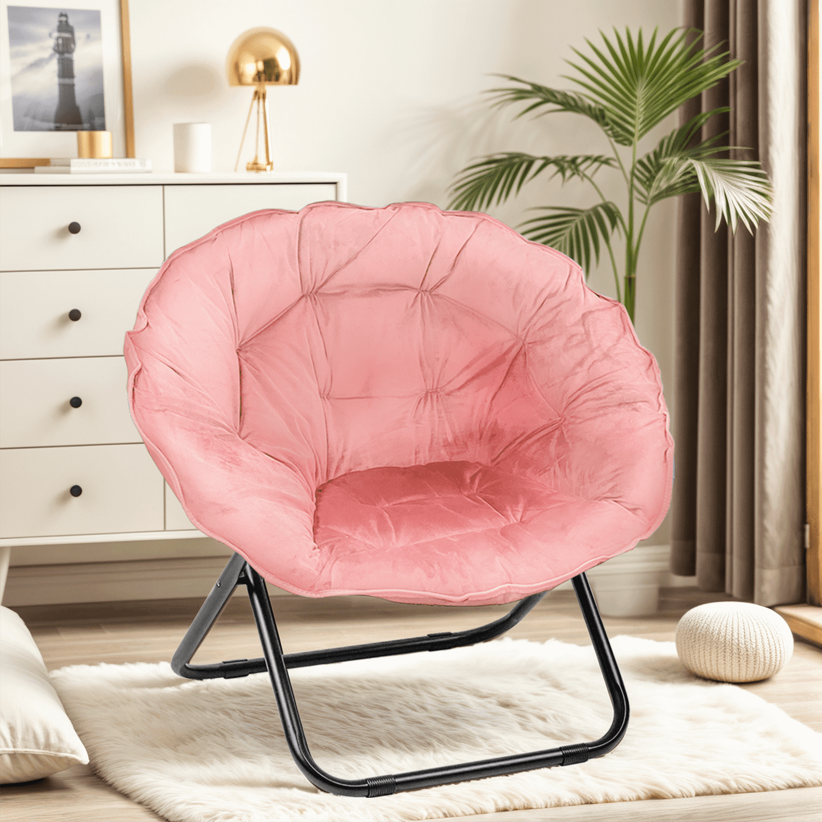 Gaildon Foldable Moon Saucer Chair With Mental Frame For Kids And Adults Pink: A Clear-Eyed Overview